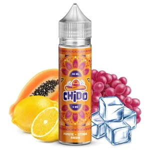 Visuel du e-liquide à la papaye, citron et raisin de la marque chido
